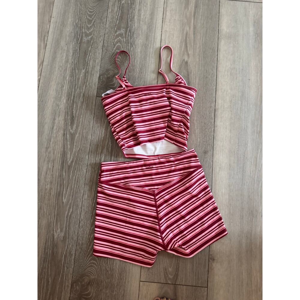 Pink Stripe Workout Set size large
